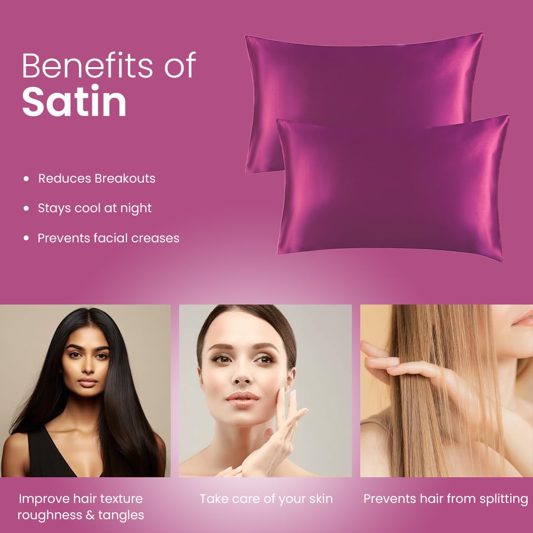 BePlush Satin Pillow Cover - Skin care benefits for better sleep