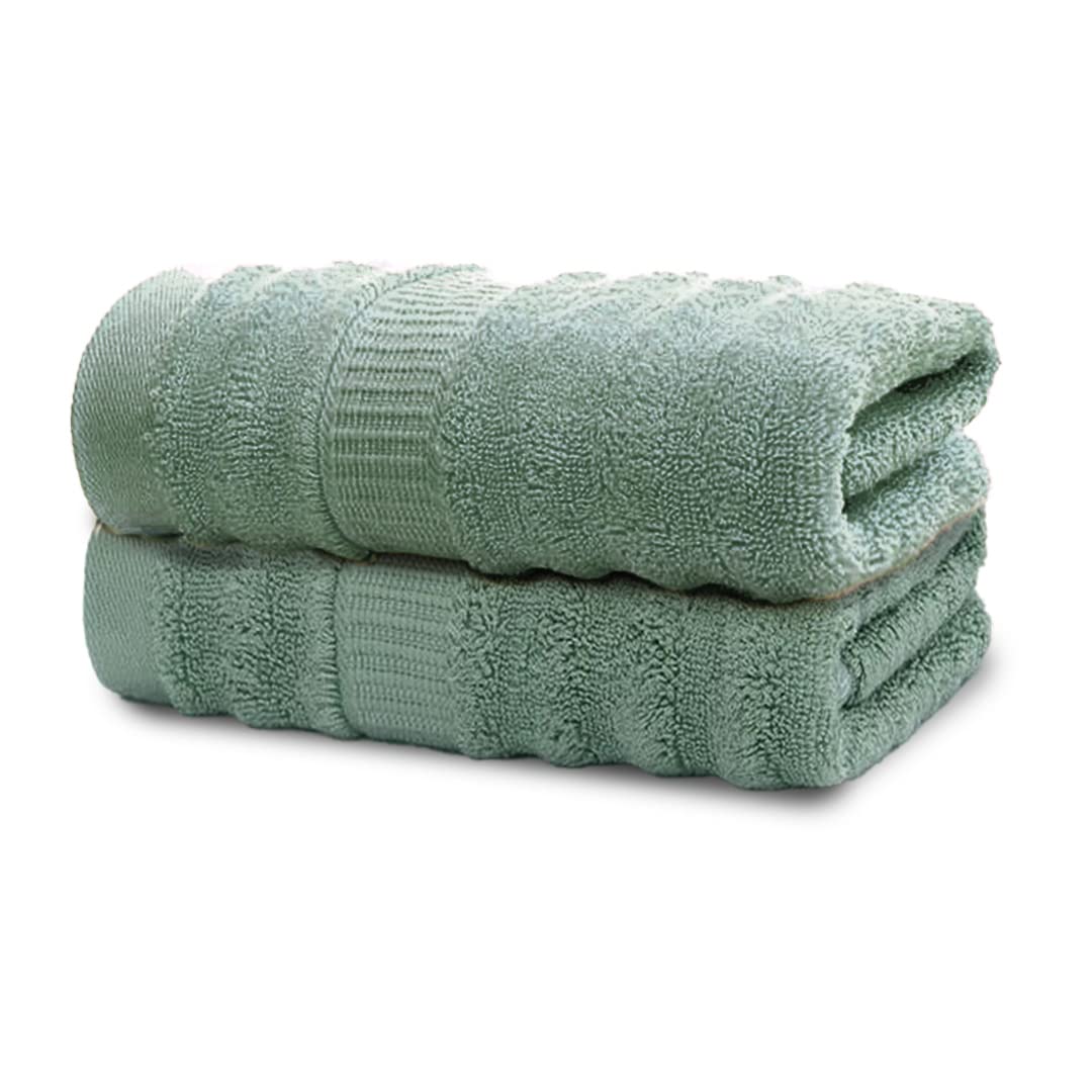 Mush Ultra Soft Super Absorbent 600 GSM Bamboo Bath Towel Set 29 X 59 Inches (Olive Green) Pack of