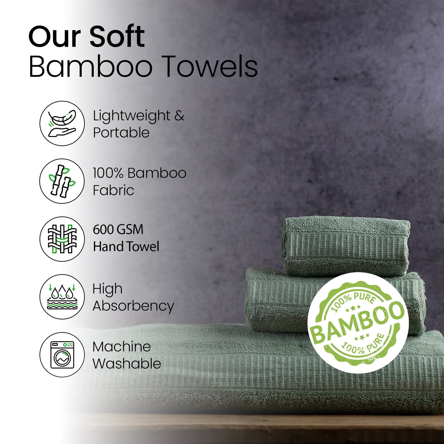Mush bamboo bath set - elegant beach outing