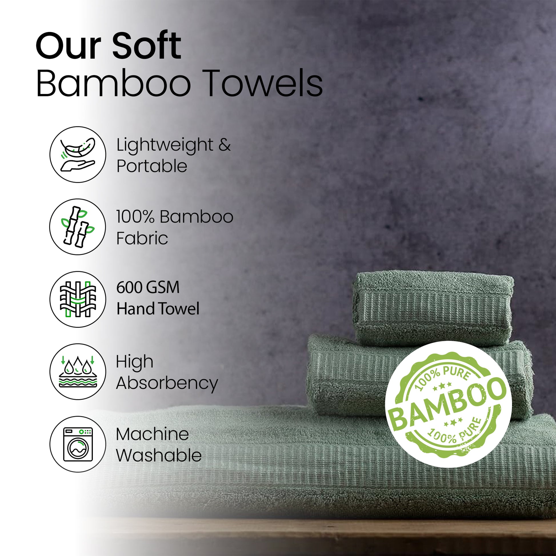 Mush bamboo bath set - elegant beach outing