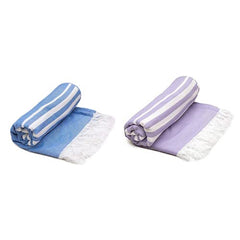 Mush 100% Bamboo Large Bath Towel | Ultra Soft, Absorbent, Light Weight, & Quick Dry Towels for Bath, Travel, Gym, Beach, Pool, and Yoga | 75 X 150 cms (Set of 2, Blue & Lavender)