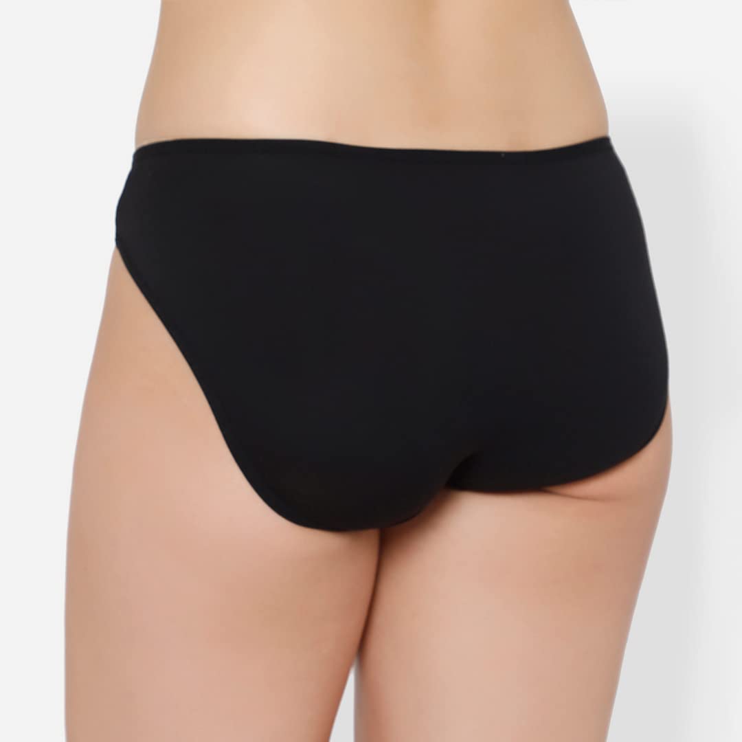 Mush Womens Ultra Soft Bamboo Modal Bikini Brief and Boyshorts || Breathable Panties || Anti-Odor, Seamless, Anti Microbial Innerwear (L, Black)