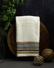 Mush Designer Bamboo Towel |Ultra Soft, Absorbent & Quick Dry Towels for Bath, Spa and Yoga (Pearl White, Hand Towelset of 2)
