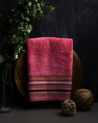 Mush Designer Bamboo Hand Towels |Ultra Soft, Absorbent & Quick Dry Towels for Bath, Spa and Yoga (Ruby Red, Hand Towelset of 2),450 GSM