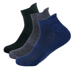 Mush Bamboo Performance Socks for Men || Sports & Casual Wear Ultra Soft, Anti Odor, Breathable Ankle Length Pack of 3 UK Size 6-10 (Black, Navy, Dark Grey, 3)