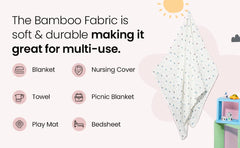 Mush 100% Bamboo Swaddle: Ultra Soft, Breathable, Thermoregulating, Absorbent, Light Weight and Multipurpose Bamboo Wrapper/Baby Bath Towel/Blanket(2, Golden Leaf & Grey Leaf)
