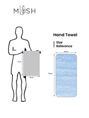 Mush Bamboo Hand Towel Set of 2 | 100% Bamboo | Ultra Soft, Absorbent & Quick Dry Towel for Daily use. Gym, Pool, Travel, Sports and Yoga | 75 X 35 cms | 600 GSM (Navy & Sky Blue)