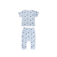 Mush Ultra Soft Bamboo Unisex Tees & Pants Combo Set for New Born Baby/Kids,Pack of 2 (6-12 Months, Aeroplane)