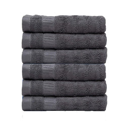 Mush Bamboo Hand Towels Set of 6 | 100% Bamboo | Ultra Soft, Absorbent & Quick Dry Towel for Daily use. Gym, Pool, Travel, Sports and Yoga | 75 X 35 cms | 600 GSM Pack of 6