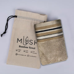 Mush Designer Bamboo Hand Towels |Ultra Soft, Absorbent & Quick Dry Towels for Bath, Spa and Yoga (Royal Beige, Hand Towelset of 2),450 GSM