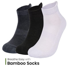 Mush Bamboo Ultra Soft, Anti Odor, Breathable, Anti Blister Ankle Socks for Men & Women for Running, Sports & Gym (Pack of 3) Free Size