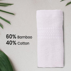 BePlush 450 GSM Bamboo Towel | Ultra Soft, Absorbent, & Quick Dry Towels for Gym, Travel (Hand Towel, White, Pack of 2)