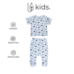 Mush Ultra Soft Bamboo Unisex Tees & Pants Combo Set for New Born Baby/Kids,Pack of 2 (3-6 Month, Aeroplane)