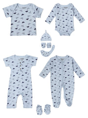 Mush Ultra Soft Bamboo Unisex Fabric Unisex Gift Set for New Born Baby/Kids Pack of 9, (3-6 Month, Aeroplane)