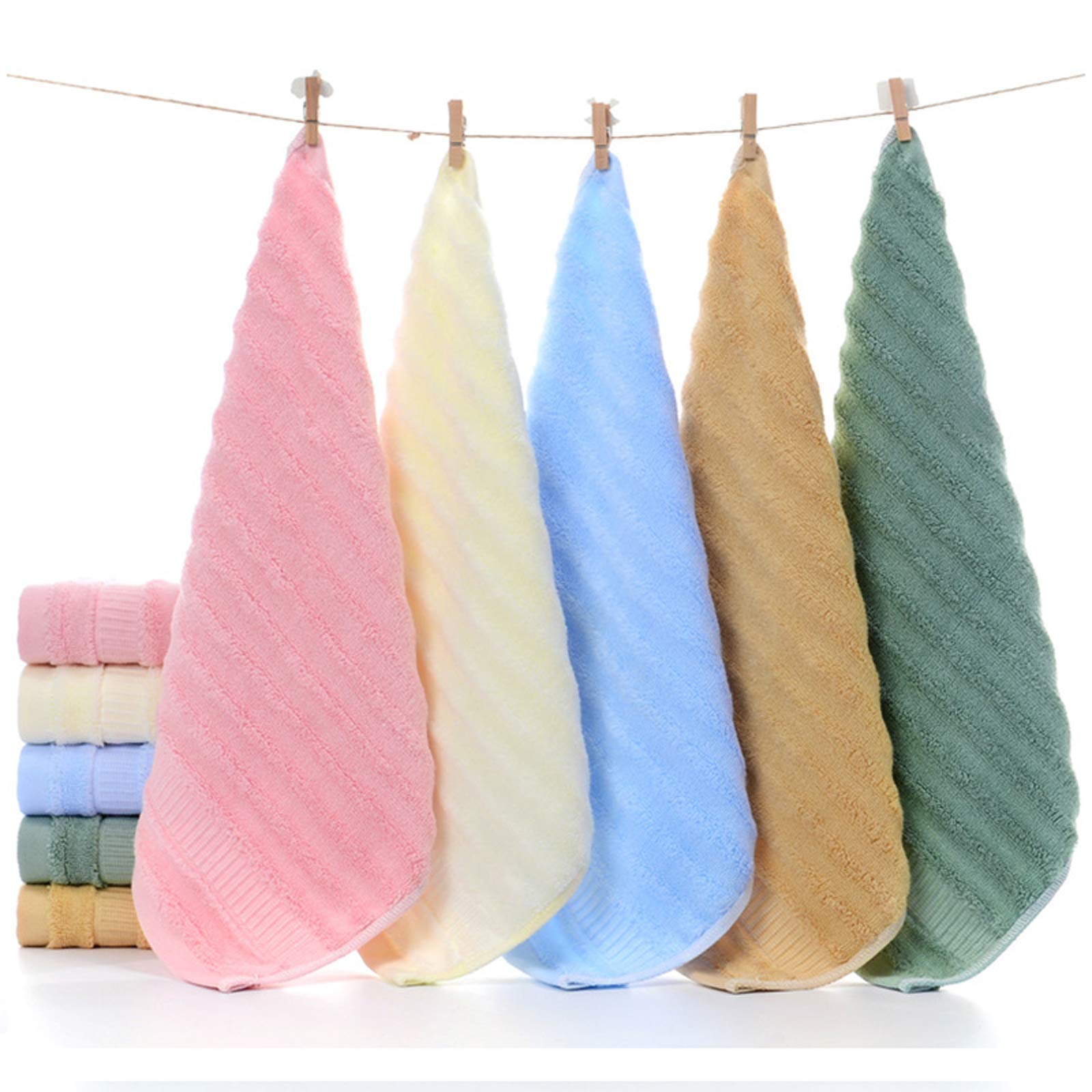 Mush Bamboo Face Towel Multicolor Set of 5, 100% Bamboo