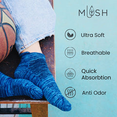 Mush Bamboo Socks for Running, Sports & Casual Wear- Ultra Soft, Anti Microbial,Breathable Low Cut Ankle Length UK Size 6-10
