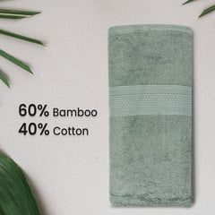 BePlush 450 GSM Bamboo Towel | Ultra Soft, Absorbent, & Quick Dry Towels for Gym, Travel (Hand Towel, Olive Green, Pack of 2)