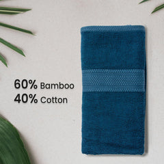 BePlush 450 GSM Bamboo Towel | Ultra Soft, Absorbent, & Quick Dry Towels for Gym, Travel (Hand Towel, Aqua Marine Blue, Pack of 2)