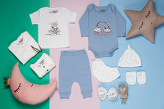 Mush Ultra Soft Bamboo Unisex Fabric Unisex Gift Set for New Born Baby/Kids Pack of 9, (6-12 Months, Stary Night)