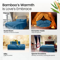 Mush 100% Bamboo Bedsheet for King Size Bed with 2 Pillow Covers | Luxuriously Soft, Breathable and Naturally Anti Microbial Thermoregulating Bed Sheet 400TC (Eclipse Navy)