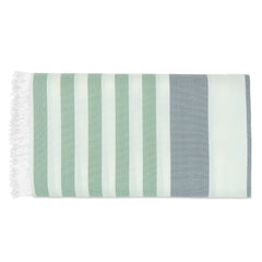 Mush Extra Large Cabana Style Turkish Towel Made of Bamboo - (90 x 160 cms) - Ideal for Beach, Bath, Pool etc (Light Green & Grey, 1)