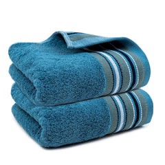 Mush Designer Bamboo Towel |Ultra Soft, Absorbent & Quick Dry Towels for Bath, Spa and Yoga (Emerald Blue, Hand Towelset of 2)