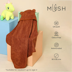 Mush Ultra Soft & Super Absorbent Bamboo Hooded Towel for Kids (1, Brown)
