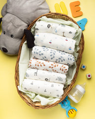 Mush 100% Bamboo Swaddle : Ultra Soft, Breathable, Thermoregulating, Absorbent, Light Weight and Multipurpose Bamboo Wrapper/Baby Bath Towel/Blanket (2, Jungle (Grey) & Sea (Colorful)