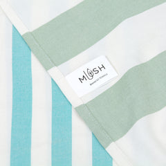 Mush Extra Large Cabana Style Turkish Towel made from 100% Bamboo - (90 x 160 cms) - Ideal for Beach, Bath, Pool etc (Turquoise-Light Green & Grey-Light Green, 2)