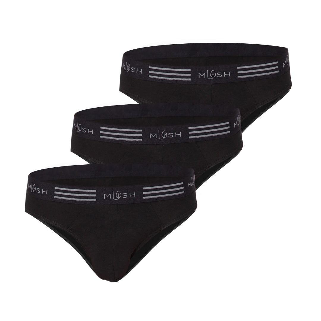 Mush Ultra Soft, Breathable, Feather Light Men's Bamboo Brief || Naturally Anti-Odor and Anti-Microbial Bamboo Innerwear (Pack of 3)