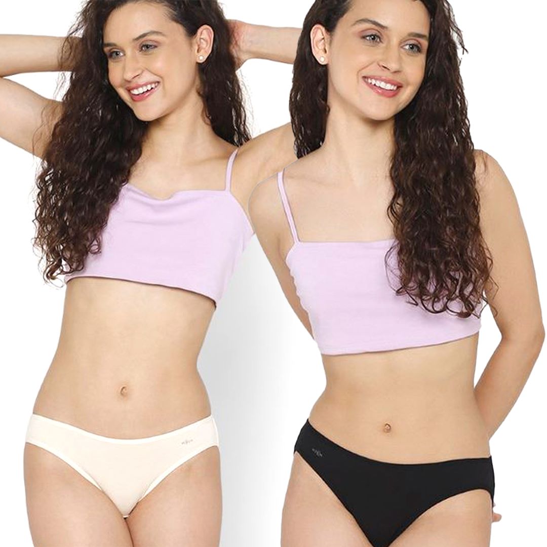 Mush Womens Ultra Soft Bamboo Modal Bikini Brief || Breathable Panties || Anti-Odor, Seamless, Anti Microbial Innerwear Pack of 2