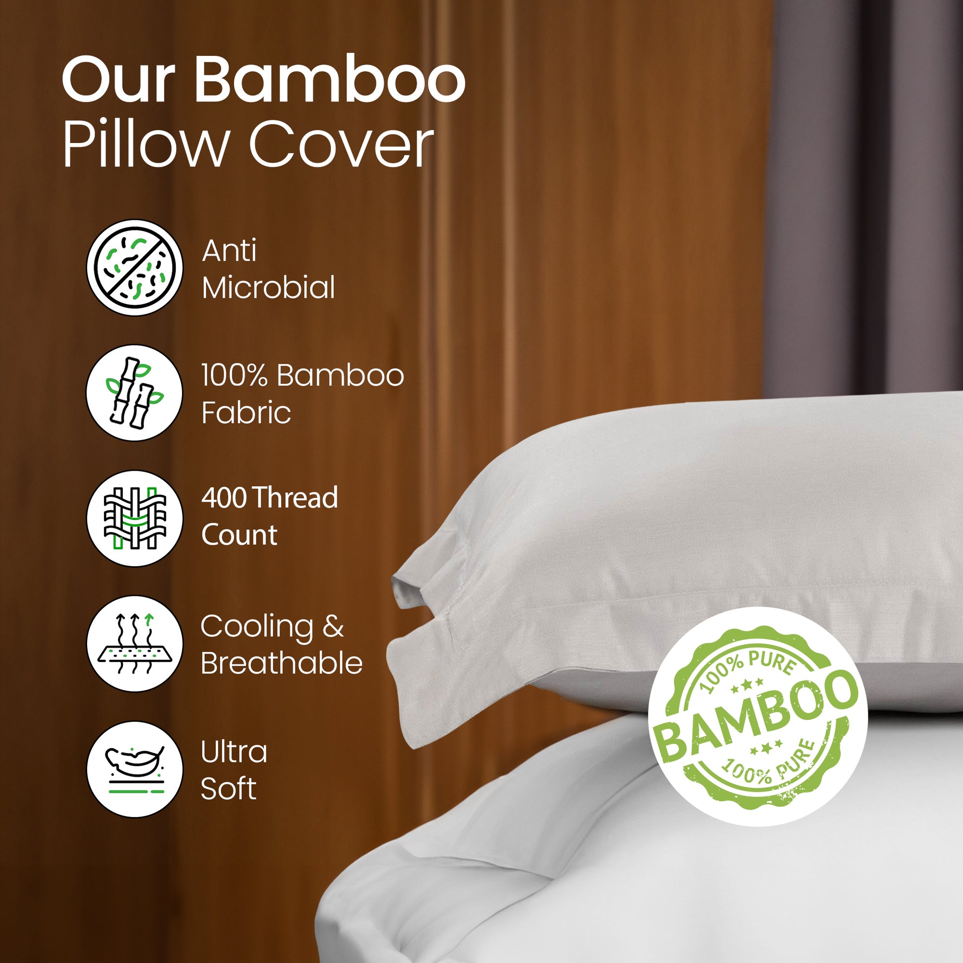 Mush Bamboo Pillow Cover Set - Hypoallergenic for Sensitive Skin