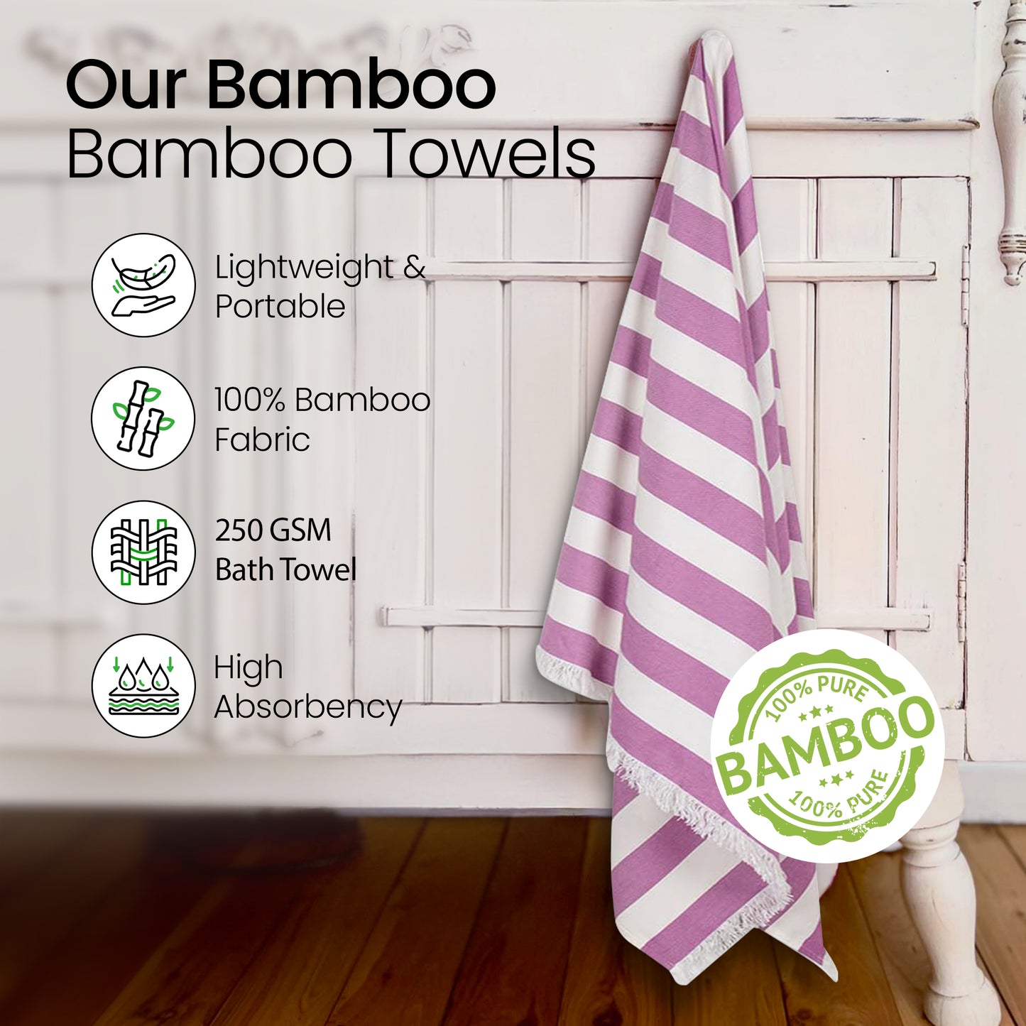 Mush bamboo towel - Yoga mat companion