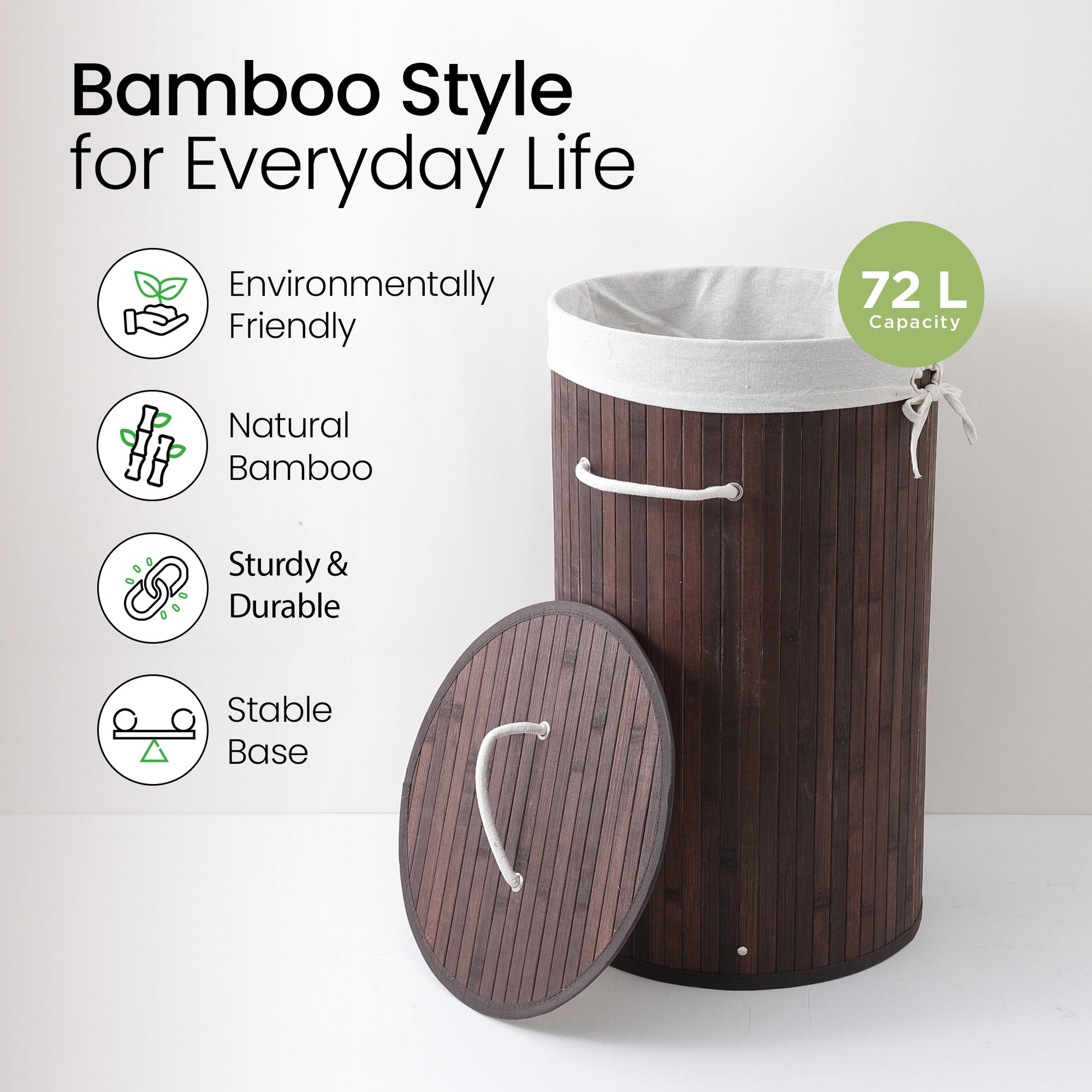Mush bamboo laundry basket - stylish home decor