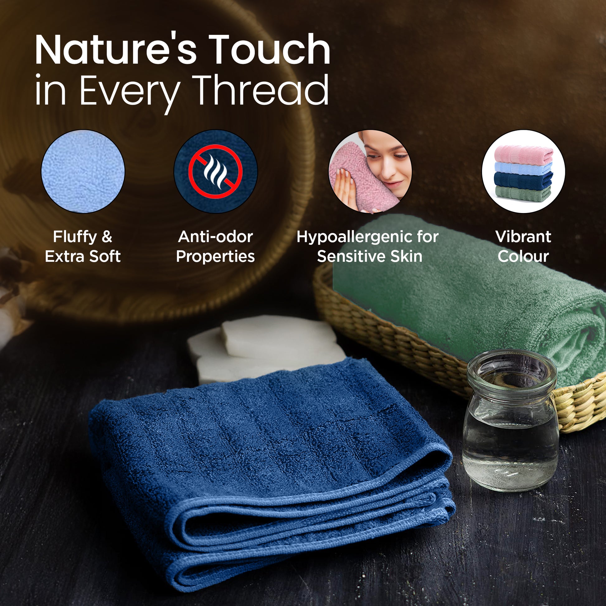 Mush bamboo bath towels - great for picnics with family