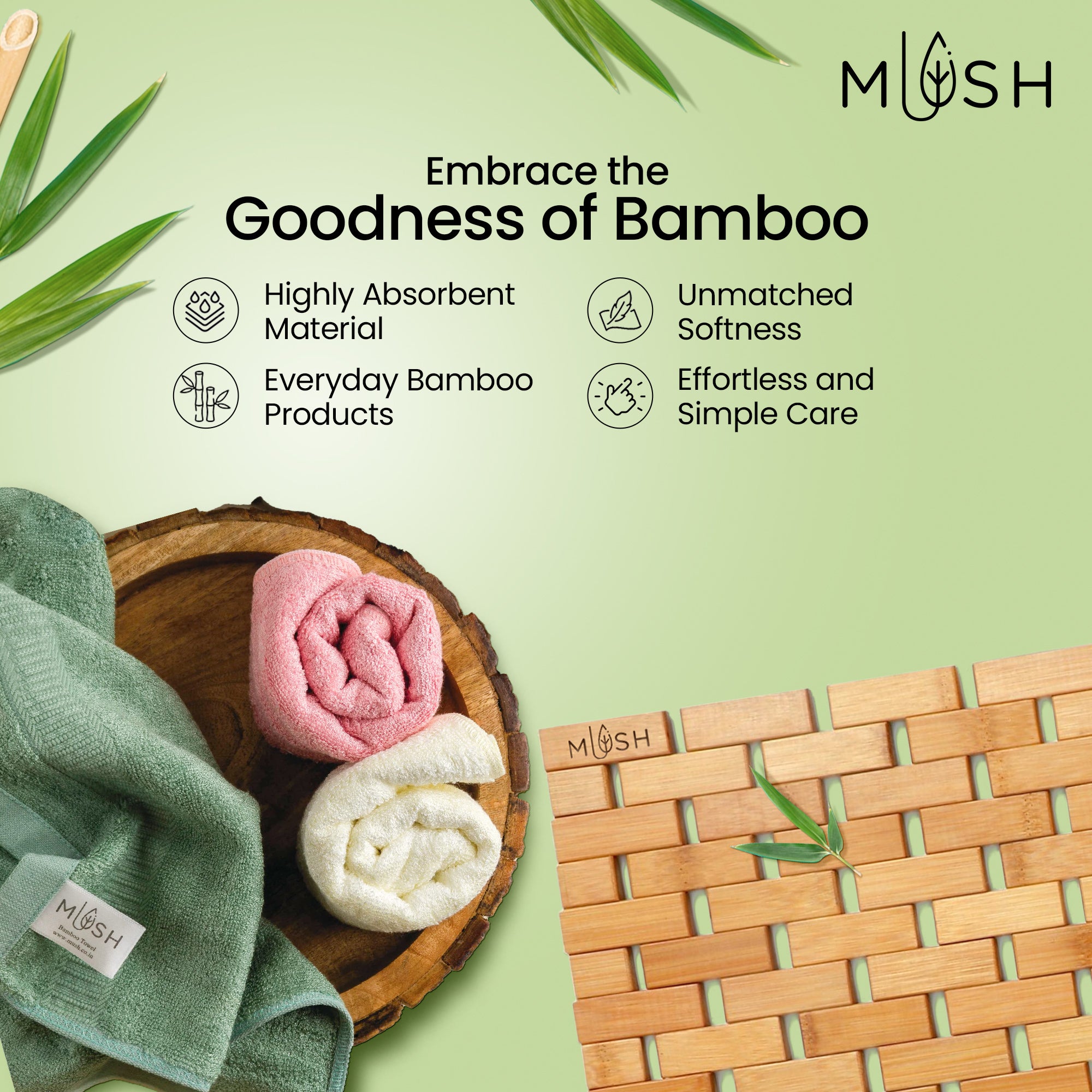 Mush bamboo Turkish bath towels - home spa use