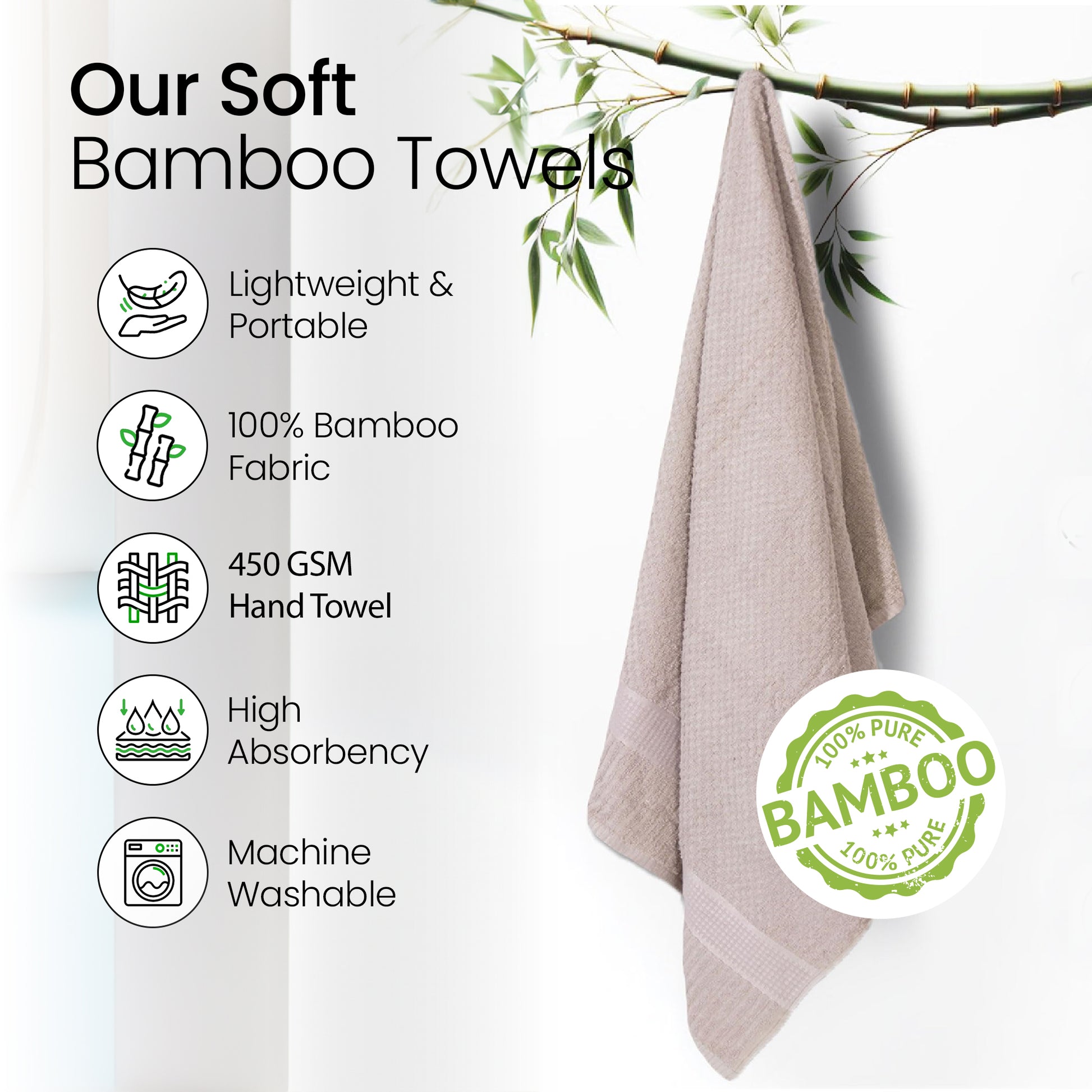 Mush Bamboo Bath Towel - Quick-drying for outdoor activities