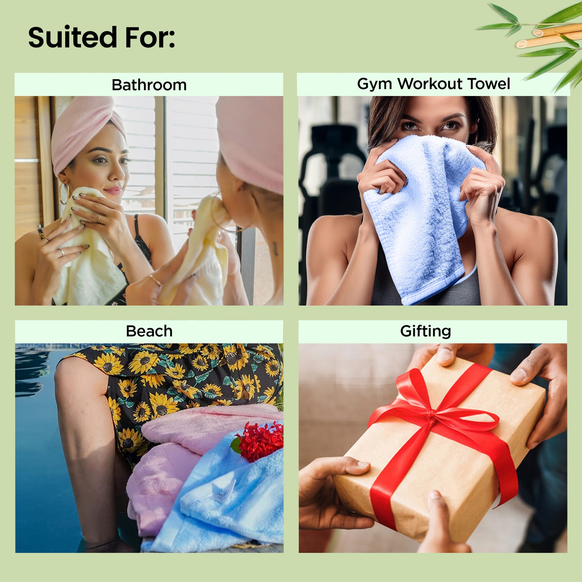 Mush bamboo face towel - Quick-drying for gym sessions