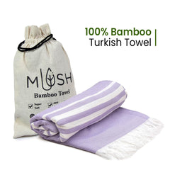 Mush 100% Bamboo Large Bath Towel | Ultra Soft, Absorbent, Light Weight, & Quick Dry Towel For Bath, Travel, Gym, Beach, Pool, And Yoga | 29 X 59 Inches / 75 X 150 Cms Set Of 1 - Lavender, 250 TC