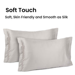 Mush Bamboo Pillow Cover Set of 2 | 100% Bamboo Pillow Cover for Hair and Skin | Breathable, Silky Soft and Cooling Envelope Pillowcases for Hot Sleepers & Night Sweats | (Silver Mist, 17"x27")