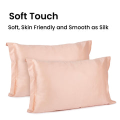 Mush Bamboo Pillow Cover Set of 2 | 100% Bamboo Pillow Cover for Hair and Skin | Breathable, Silky Soft and Cooling Envelope Pillowcases for Hot Sleepers & Night Sweats | (Peach, 17"x27")