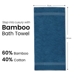 BePlush Bamboo Towels for Bath | Ultra Soft, Highly Absorbent, Quick Dry, Anti Bacterial Bamboo Bath Towel for Men & Women || 450 GSM, 27 x 55 Inches (4, Sky Blue & Aqua Marine Blue)