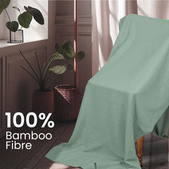 Mush 100% Bamboo Summer AC Blankets | Ultra-Soft, Light Weight & Thermoregulating Dohar 7.5 X 8 Ft (Green, Double/Large)