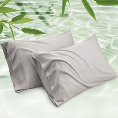 Mush Bamboo Pillow Cover Set of 2 | 100% Bamboo Pillow Cover for Hair and Skin | Breathable, Silky Soft and Cooling Envelope Pillowcases for Hot Sleepers & Night Sweats | (Silver Mist, 17"x27")