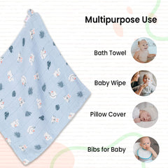 Mush Super Soft 100% Bamboo Washcloth/Reusable Baby Wipes/Baby Towel for New Born || Two-Layered || Absorbent, Anti-Microbial, Sensitive Skin Friendly (Pack of 3)