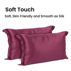 Mush Bamboo Pillow Cover Set of 2 | 100% Bamboo Pillow Cover for Hair and Skin | Breathable, Silky Soft and Cooling Envelope Pillowcases for Hot Sleepers & Night Sweats | (Crimson Wine, 17"x27")