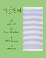 Mush Bamboo Turkish Towel | 100% Bamboo |Ultra Soft, Absorbent & Quick Dry Towel for Bath, Beach, Pool, Travel, Spa and Yoga | 29 x 59 Inches (Yellow - N. Peach - Lilac - Muted Blue)