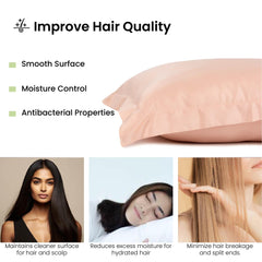 Mush Bamboo Pillow Cover Set of 2 | 100% Bamboo Pillow Cover for Hair and Skin | Breathable, Silky Soft and Cooling Envelope Pillowcases for Hot Sleepers & Night Sweats | (Peach, 17"x27")