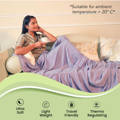 Mush 100% Bamboo Summer AC Blankets | Ultra-Soft, Light Weight & Thermoregulating Dohar 7.5 X 8 Ft (Lavender, Double/Large)