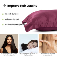 Mush Bamboo Pillow Cover Set of 2 | 100% Bamboo Pillow Cover for Hair and Skin | Breathable, Silky Soft and Cooling Envelope Pillowcases for Hot Sleepers & Night Sweats | (Crimson Wine, 17"x27")